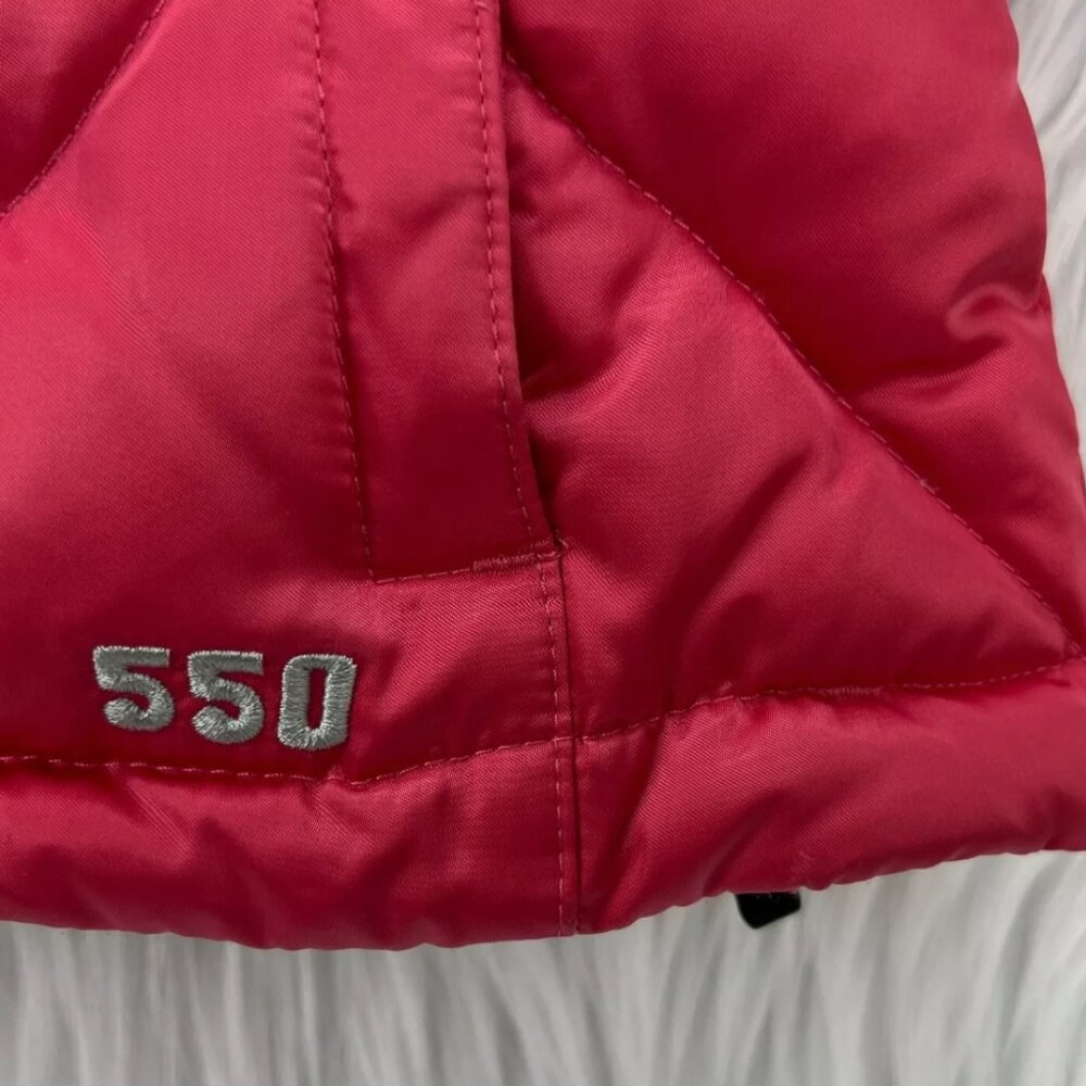 The North Face Bright Pink Vest 550 Goose Down Full Zip Insulated Quilted Winter - Picture 9 of 16